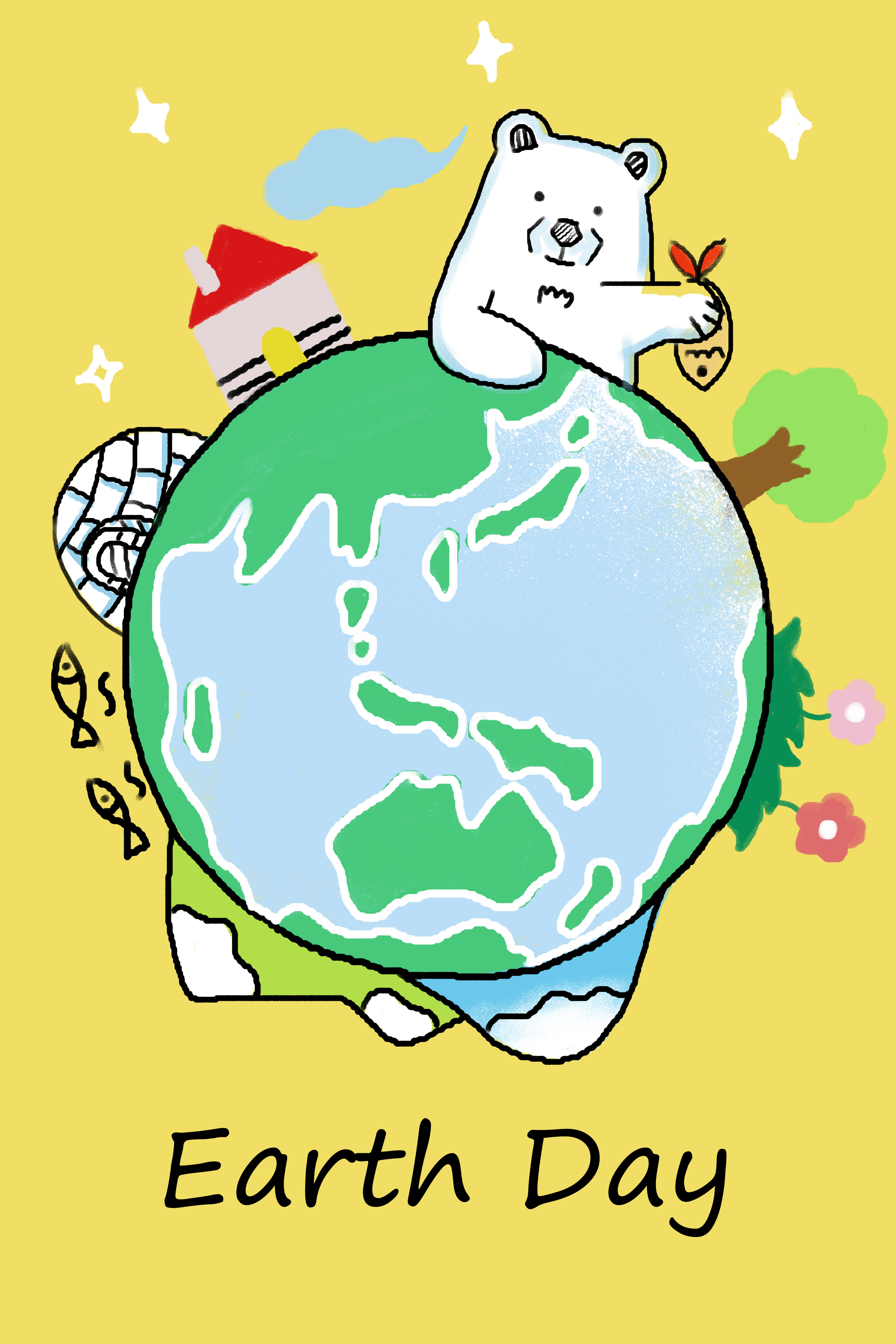 [AI範本]地球環保日插畫