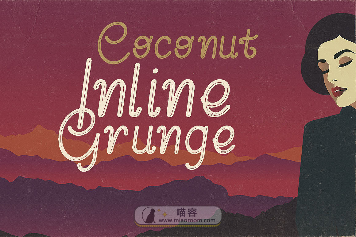 [系統字體]獨特的復古字體—Coconut Inline Grunge